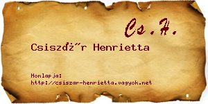 Csiszár Henrietta névjegykártya