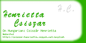 henrietta csiszar business card